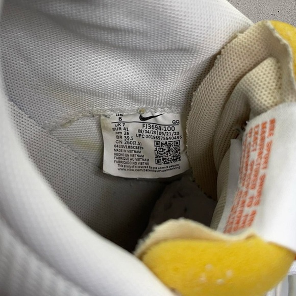 Nike Blazer Low Pro Club FJ3694-100 White Black Men’s Size 8 Sneakers - Picture 7 of 8